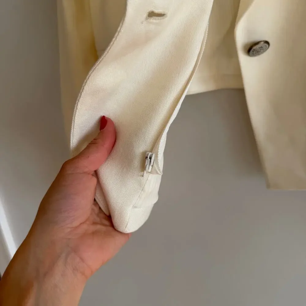 Veronica Beard Hosanna Linen Blend Single-Breasted Blazer Jacket White 12 - Picture 10 of 12